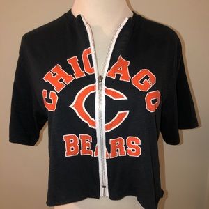 Chicago Bears Zip Up Crop Shirt